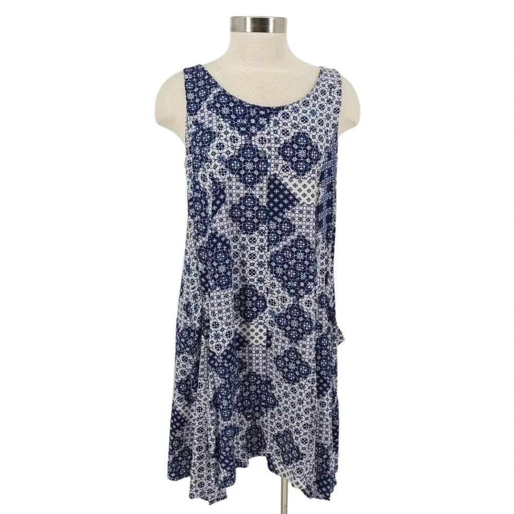 Nanette Lepore Shift Handkerchief Dress Floral Patchwork Sleeveless Sundress